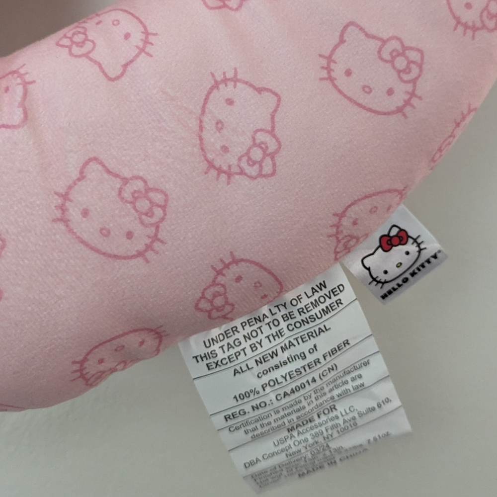 Sanrio Pink Hello Kitty Travel Neck Pillow with Bow - Picture 4 of 6